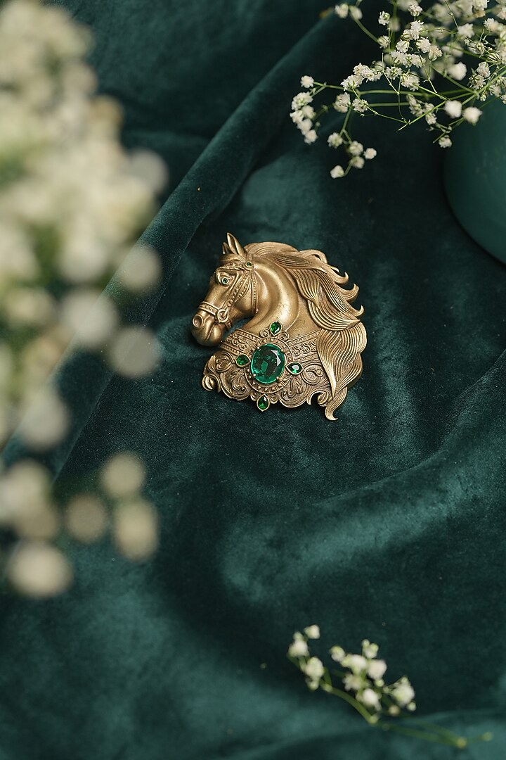 Oxidised Antique Gold Brass Brooch by Cosa Nostraa at Pernia's Pop Up Shop