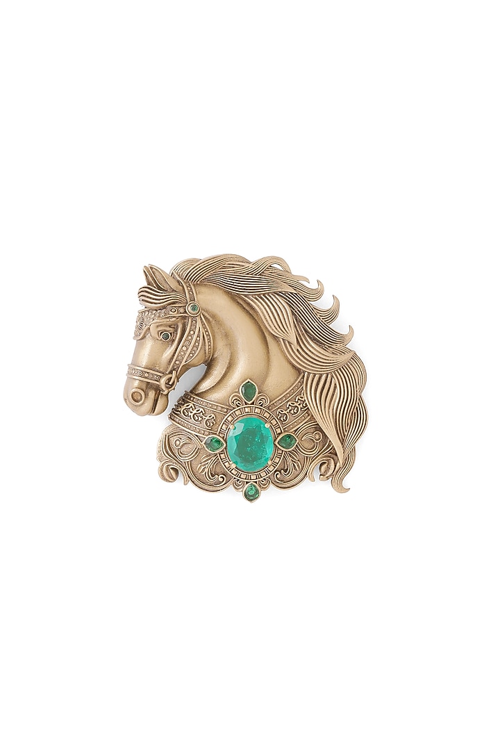Oxidised Antique Gold Brass Brooch by Cosa Nostraa at Pernia's Pop Up Shop