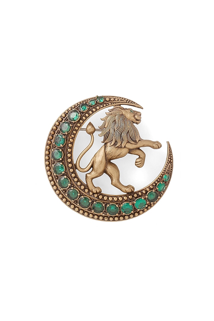 Oxidised Antique Gold Brass Brooch by Cosa Nostraa at Pernia's Pop Up Shop