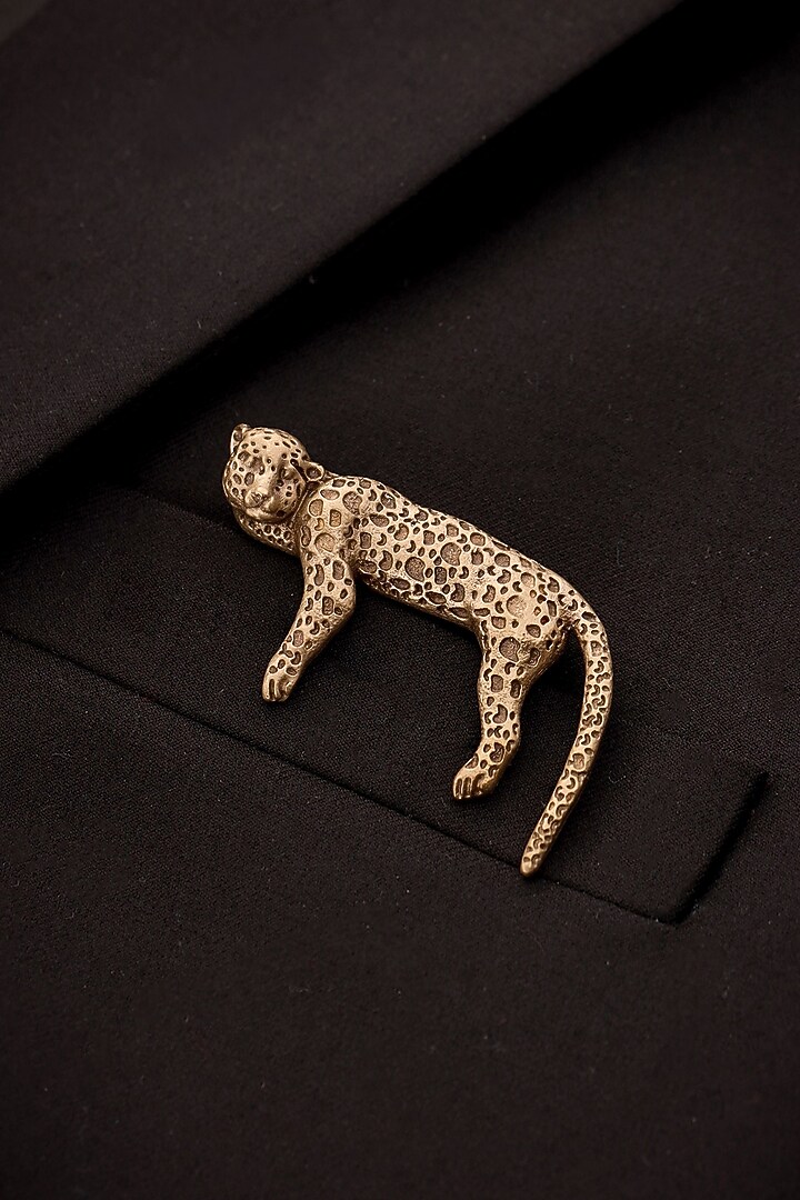 Antique Gold Brass Leopard Brooch by Cosa Nostraa at Pernia's Pop Up Shop