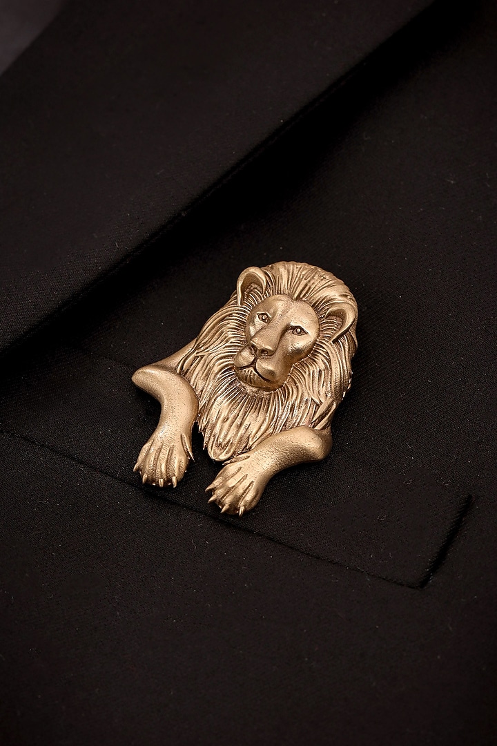 Antique Gold Brass Thronekeeper Brooch by Cosa Nostraa at Pernia's Pop Up Shop