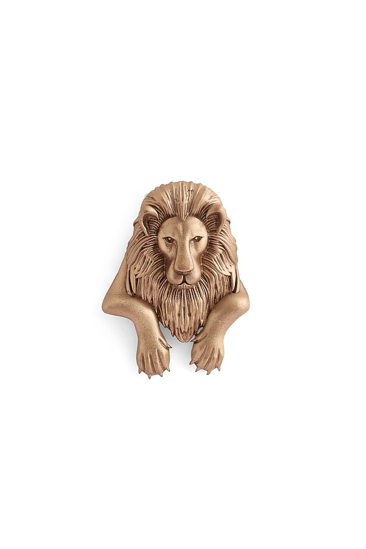 Antique Gold Brass Thronekeeper Brooch by Cosa Nostraa at Pernia's Pop Up Shop
