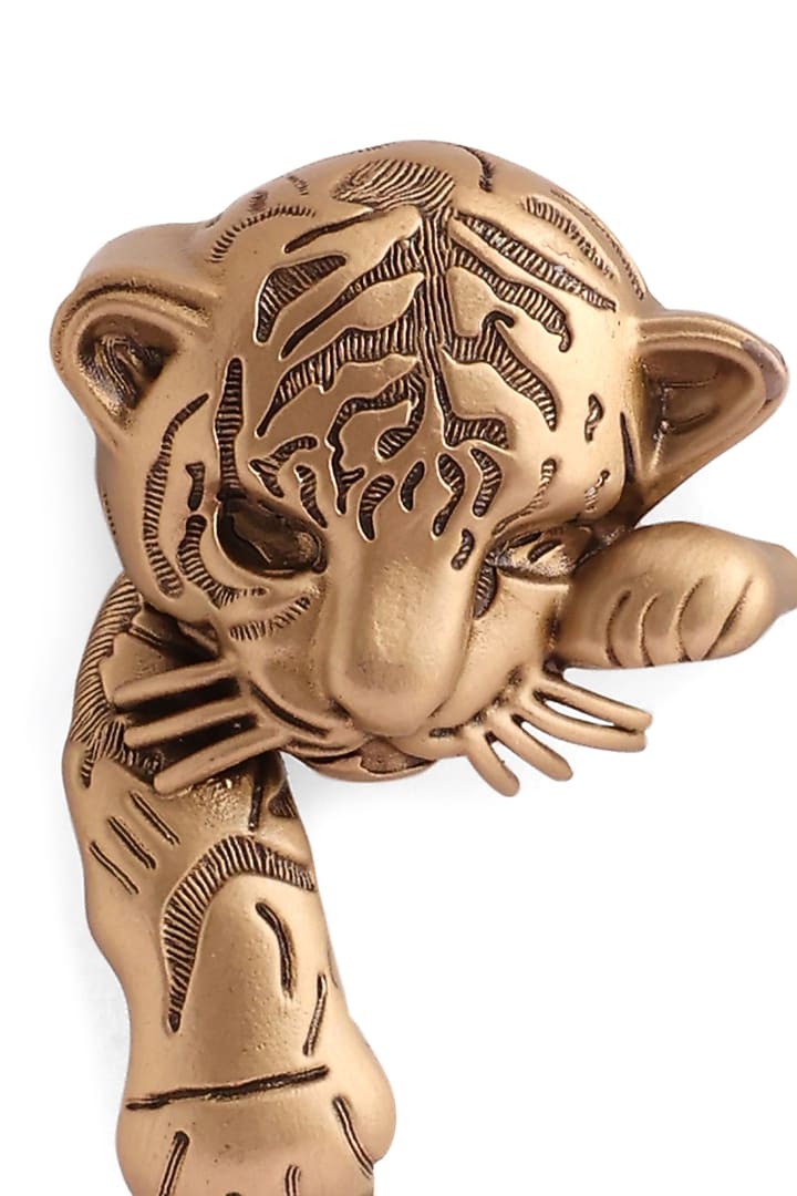 Antique Gold Brass Young Tiger Brooch by Cosa Nostraa at Pernia's Pop Up Shop