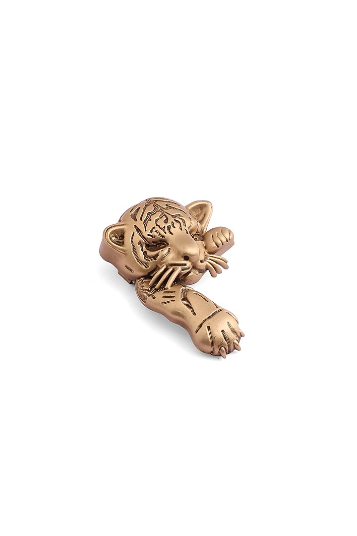 Antique Gold Brass Young Tiger Brooch by Cosa Nostraa at Pernia's Pop Up Shop