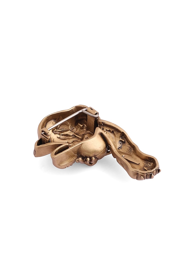 Antique Gold Brass Young Tiger Brooch by Cosa Nostraa at Pernia's Pop Up Shop