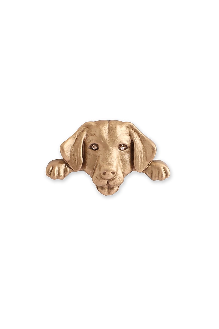 Antique Gold Brass Loyal Guardian Brooch by Cosa Nostraa at Pernia's Pop Up Shop