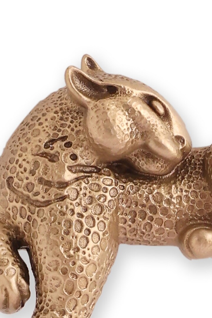 Antique Gold Brass Resting Cheetah Brooch by Cosa Nostraa at Pernia's Pop Up Shop