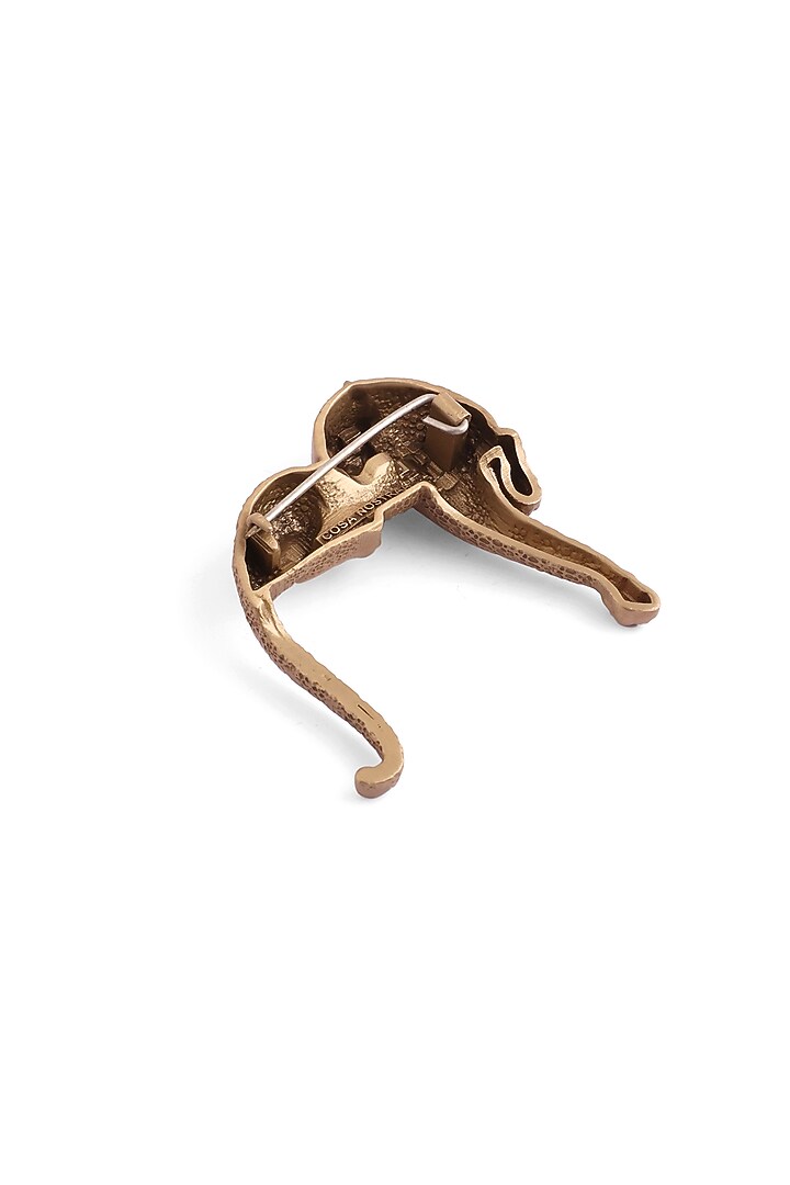 Antique Gold Brass Resting Cheetah Brooch by Cosa Nostraa at Pernia's Pop Up Shop