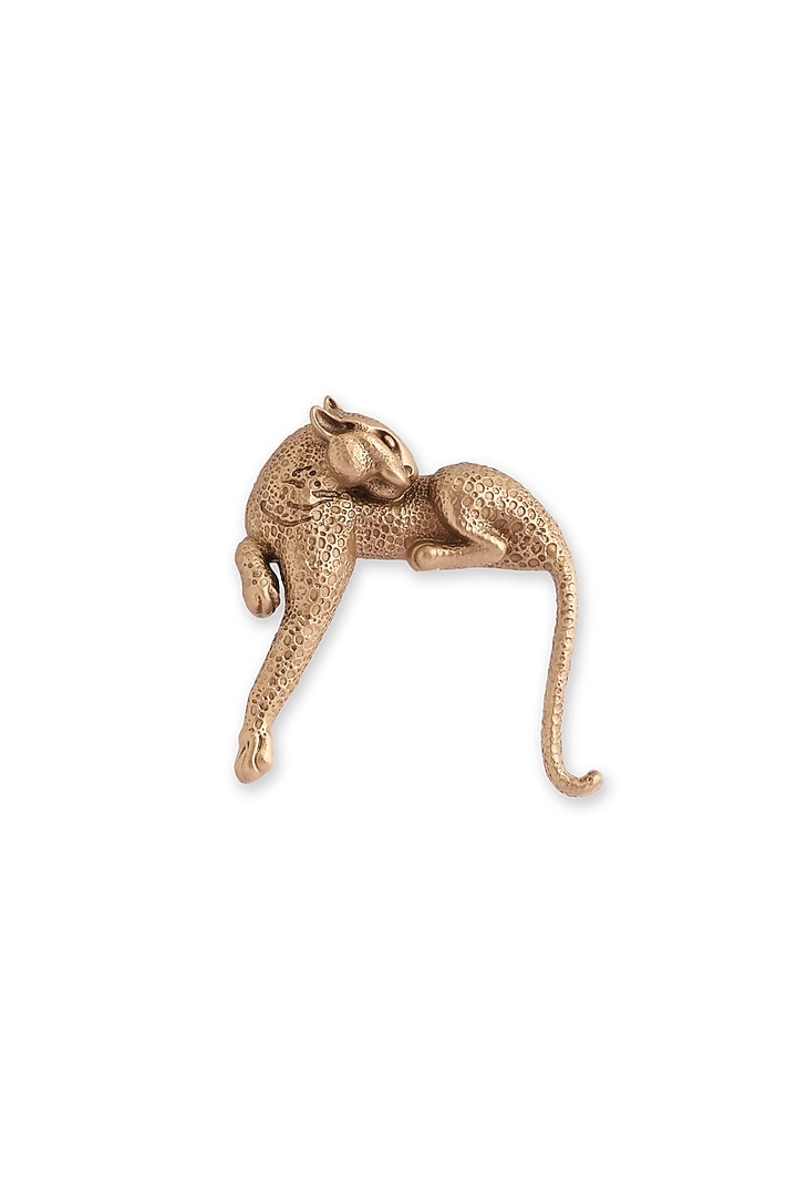 Antique Gold Brass Resting Cheetah Brooch by Cosa Nostraa at Pernia's Pop Up Shop