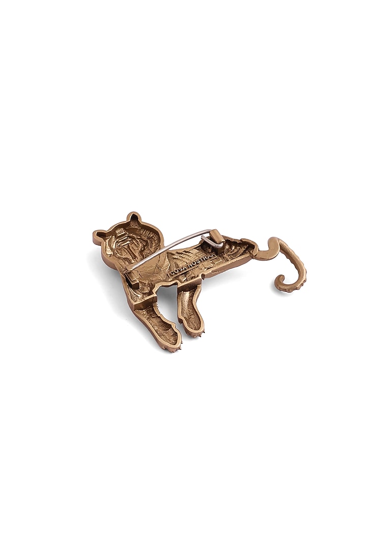 Antique Gold Brass Majestic Tiger Brooch by Cosa Nostraa at Pernia's Pop Up Shop