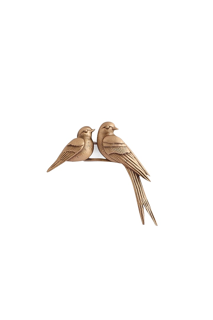 Antique Gold Brass Two-Bonded Swallow Brooch by Cosa Nostraa at Pernia's Pop Up Shop