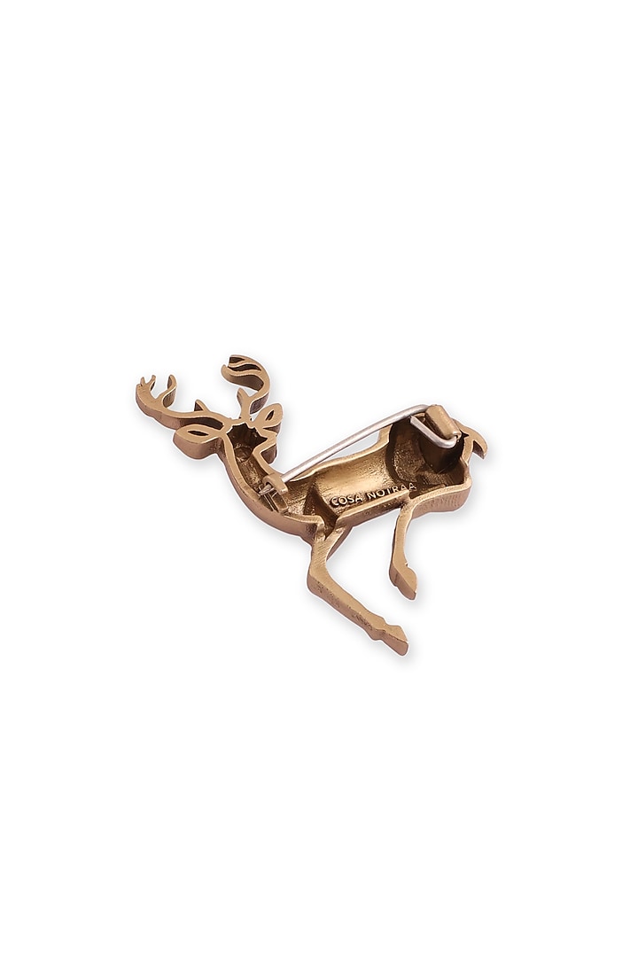Antique Gold Brass Noble Deer Brooch by Cosa Nostraa at Pernia's Pop Up Shop