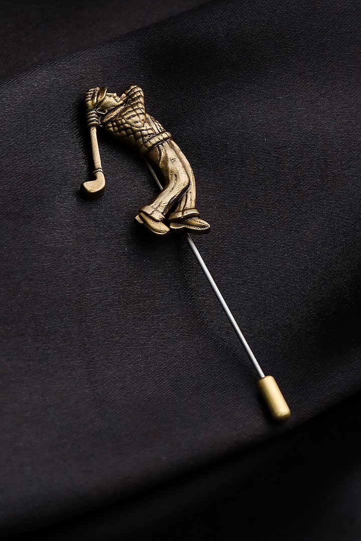 Antique Gold Brass Cheetah Motif Cufflinks Design by Cosa Nostraa