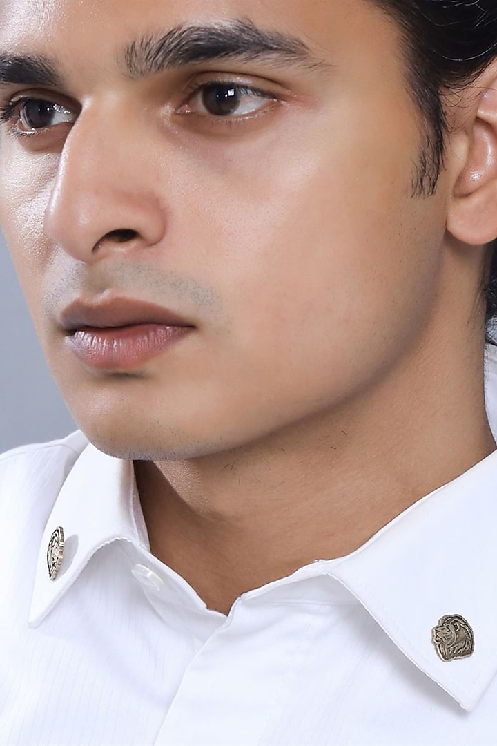 Antique Gold Brass fiery Tiger & Lion Mane Collar Tips (Set of 4) by Cosa Nostraa at Pernia's Pop Up Shop