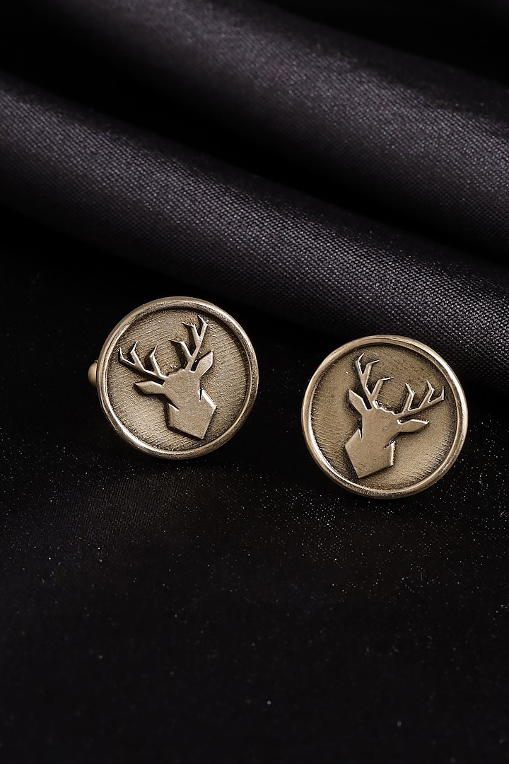 Antique Gold Brass Imperial Stag Cufflinks With Collar Tips Design by Cosa  Nostraa at Pernia's Pop Up Shop 2024