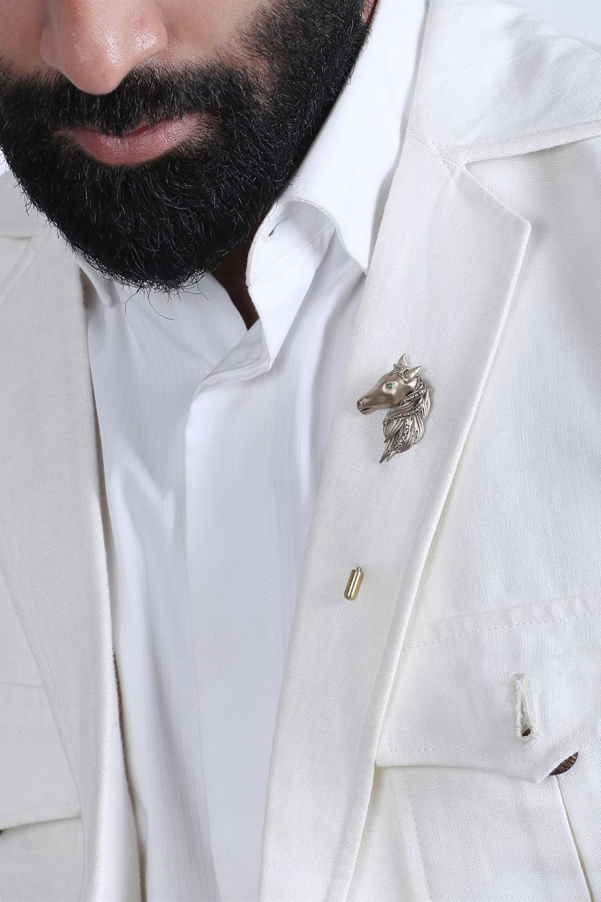 Antique Gold Majestic Horse Cufflinks With Lapel Pin by Cosa Nostraa