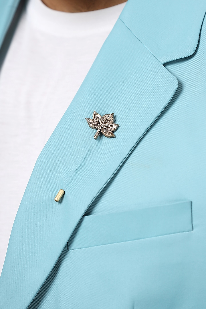 Antique Gold Brass Maple Leaf Cufflinks With Lapel Pin by Cosa Nostraa
