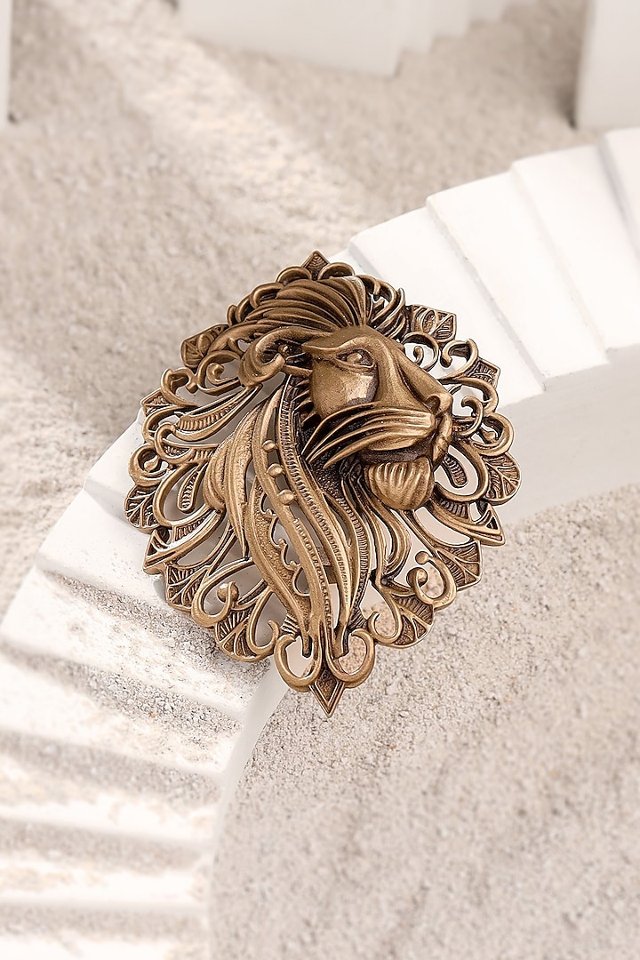 Antique Gold Magnificent Simba Brooch by Cosa Nostraa