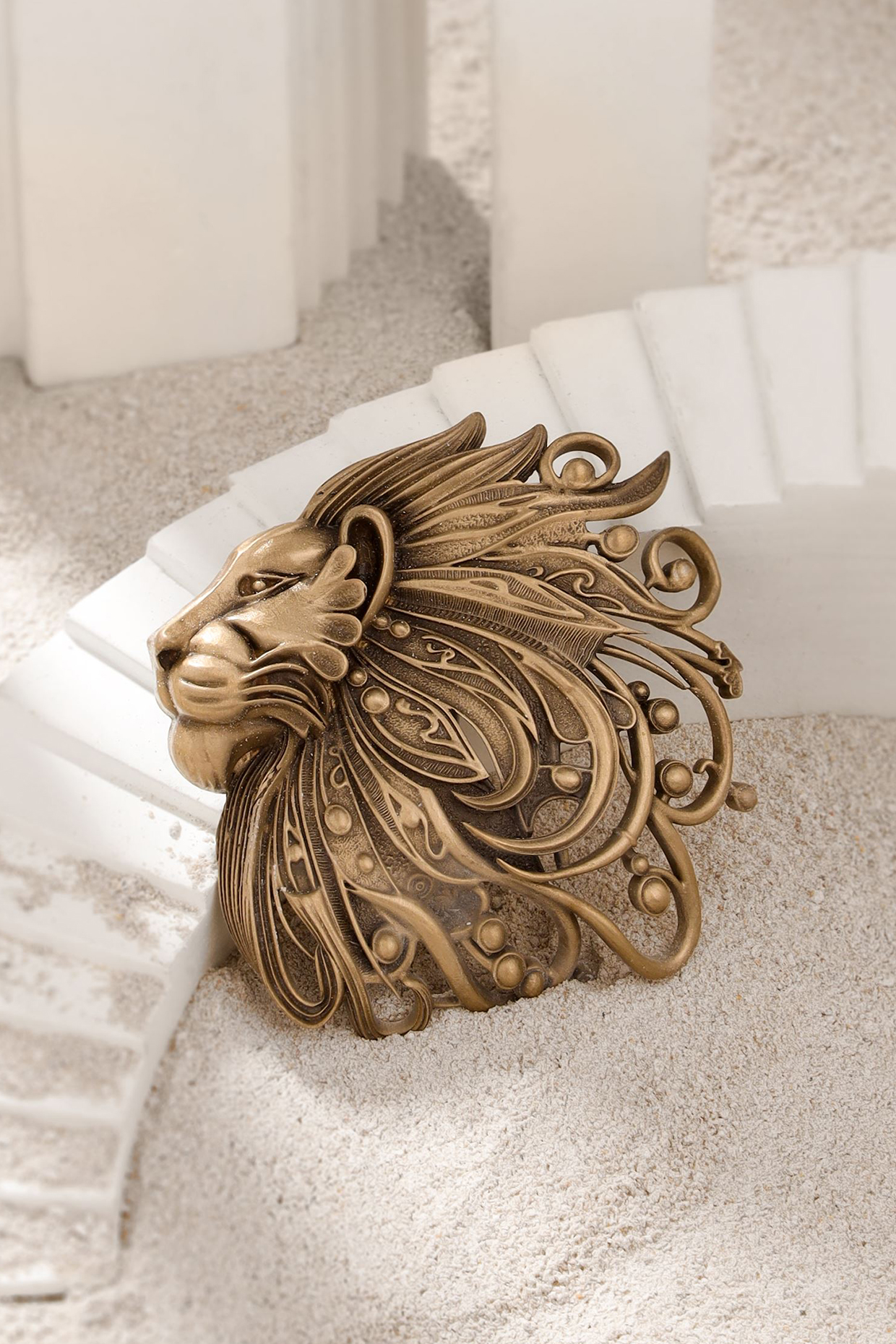 Antique Gold Superb Simba Brooch by Cosa Nostraa
