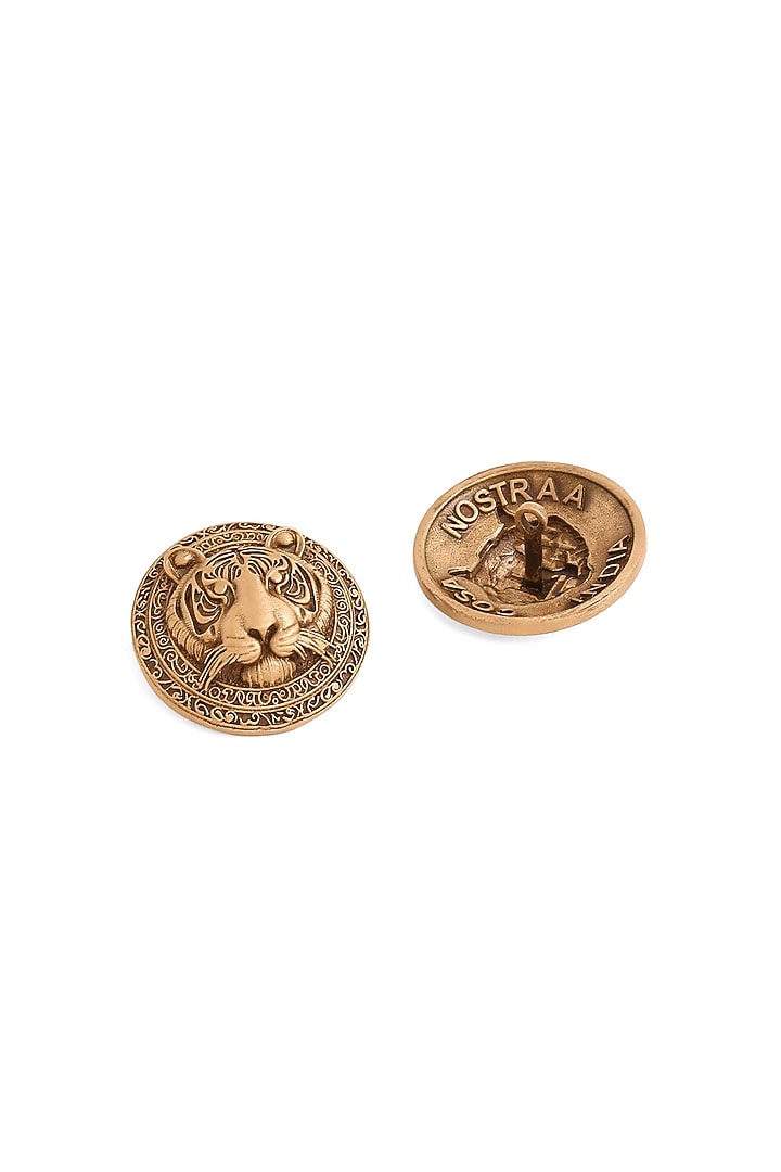 Antique Gold Fiery Tigger Buttons (Set Of 7) by Cosa Nostraa at Pernia's Pop Up Shop