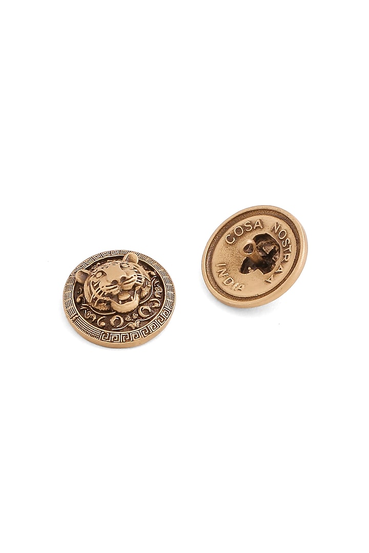 Antique Gold Royal Tiger Buttons (Set Of 13) by Cosa Nostraa at Pernia's Pop Up Shop