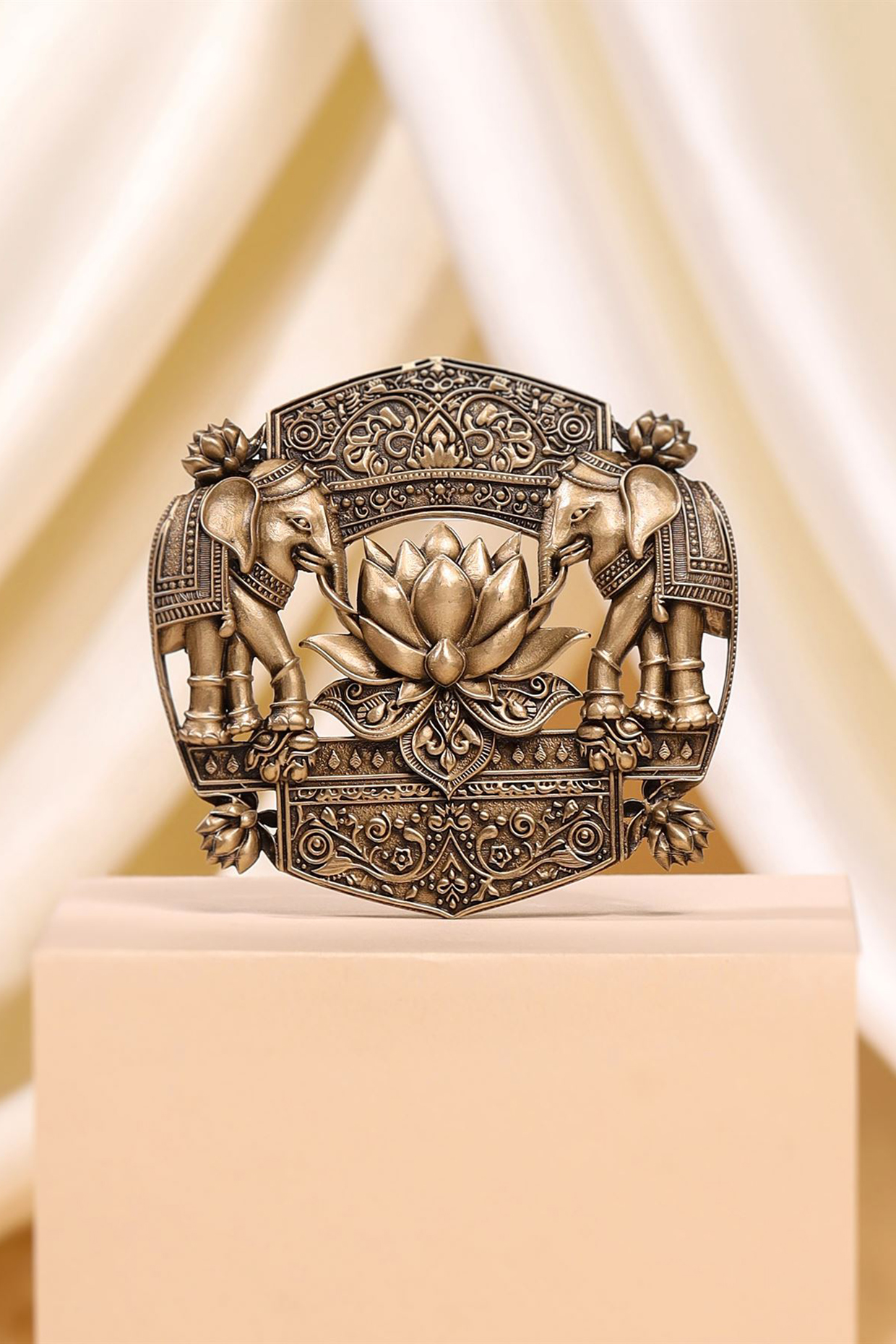Antique Gold Elephant Enigma Brooch by Cosa Nostraa