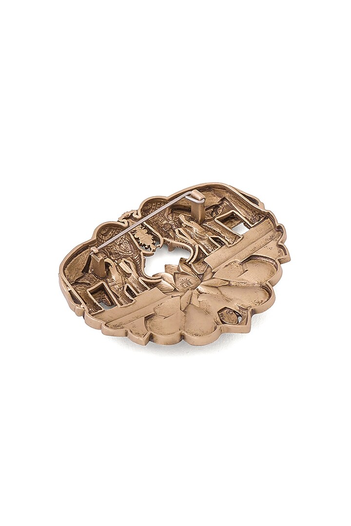 Antique Gold Twin Elephant Elegance Brooch by Cosa Nostraa at Pernia's Pop Up Shop