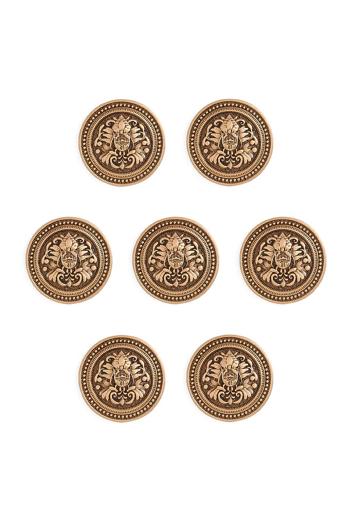 Antique Gold Coat Of Arm Buttons (Set Of 7) by Cosa Nostraa at Pernia's Pop Up Shop