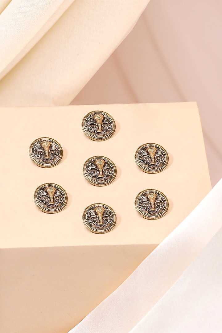 Antique Gold Royal Grace Buttons (Set Of 7) by Cosa Nostraa at Pernia's Pop Up Shop