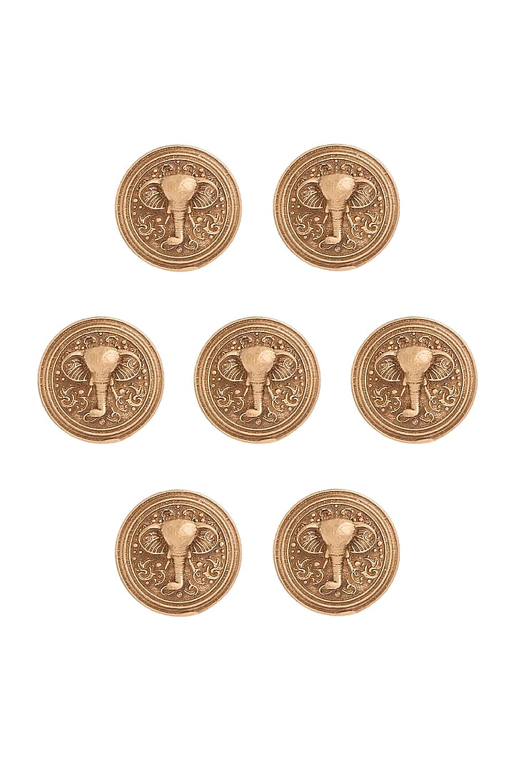 Antique Gold Royal Grace Buttons (Set Of 7) by Cosa Nostraa at Pernia's Pop Up Shop