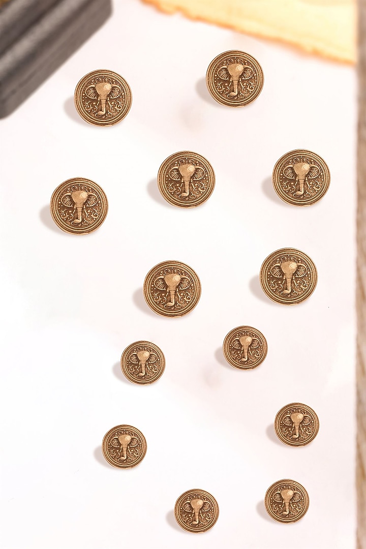 Antique Gold Royal Grace Buttons (Set Of 13) by Cosa Nostraa at Pernia's Pop Up Shop