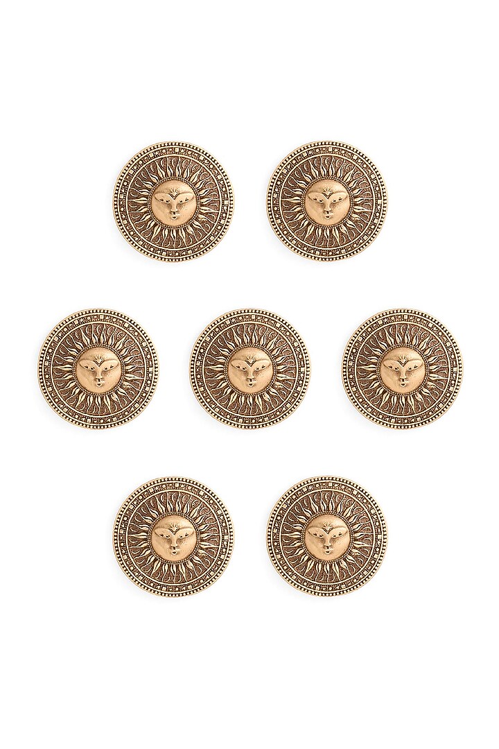 Antique Gold Radiant Sun Buttons (Set Of 7) by Cosa Nostraa at Pernia's Pop Up Shop