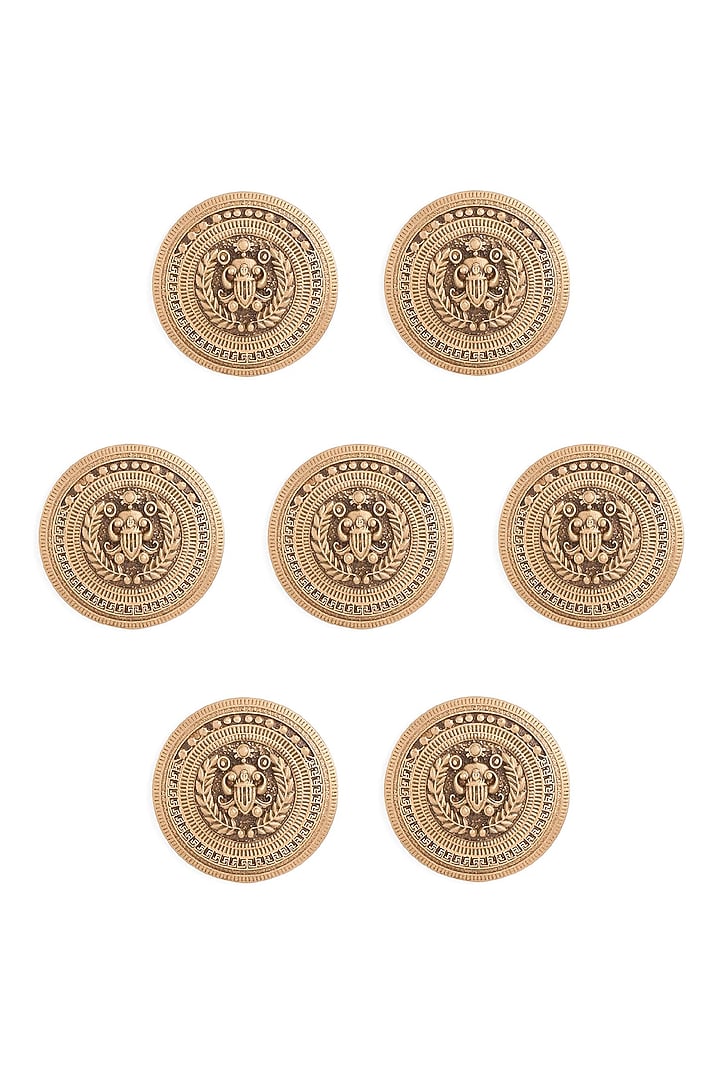 Antique Gold Vintage Vibe Buttons (Set Of 7) by Cosa Nostraa at Pernia's Pop Up Shop
