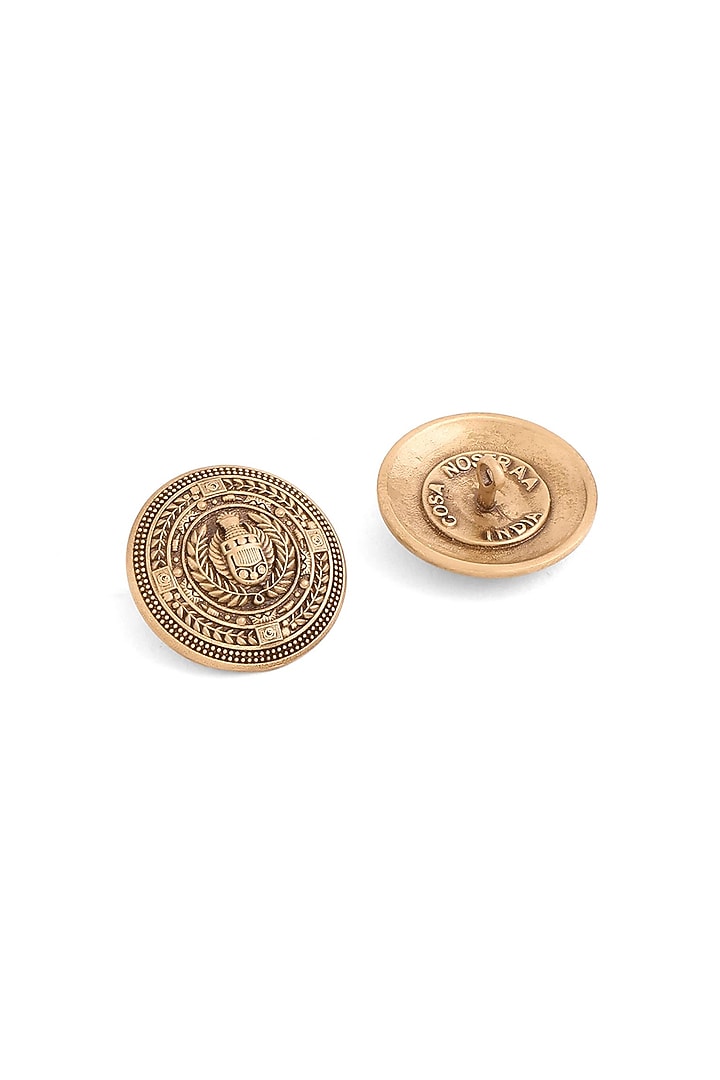 Antique Gold Elehpant Shield Buttons (Set Of 7) by Cosa Nostraa at Pernia's Pop Up Shop