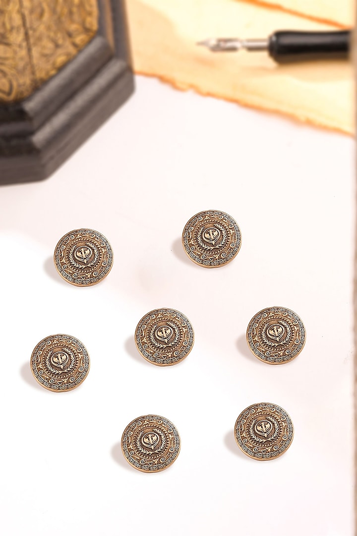 Antique Gold Historic Tale Buttons (Set Of 7) by Cosa Nostraa