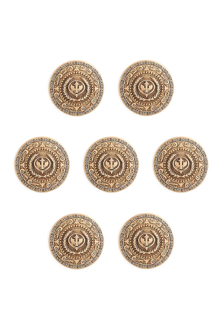 Antique Gold Historic Tale Buttons (Set Of 7) by Cosa Nostraa at Pernia's Pop Up Shop