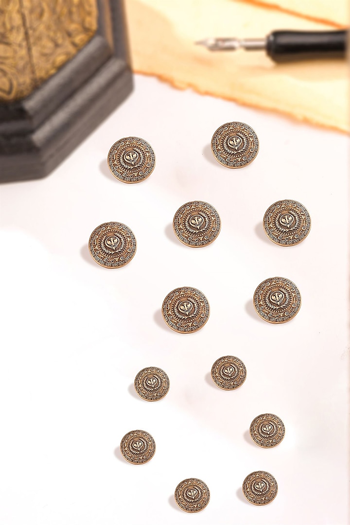 Antique Gold Historic Tale Buttons (Set Of 13) by Cosa Nostraa