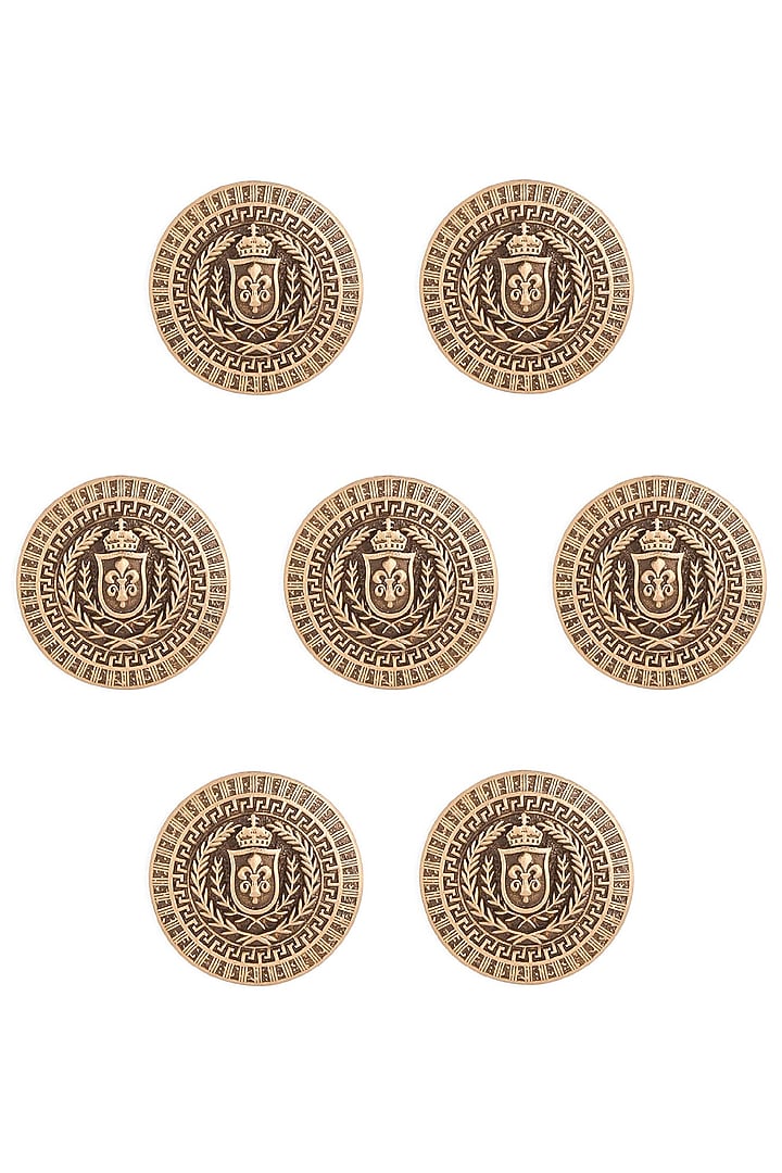 Antique Gold Royal Heritage Buttons (Set Of 7) by Cosa Nostraa at Pernia's Pop Up Shop