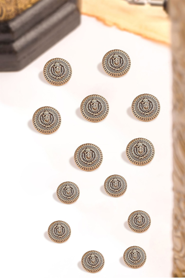 Antique Gold Royal Heritage Buttons (Set Of 13) by Cosa Nostraa at Pernia's Pop Up Shop