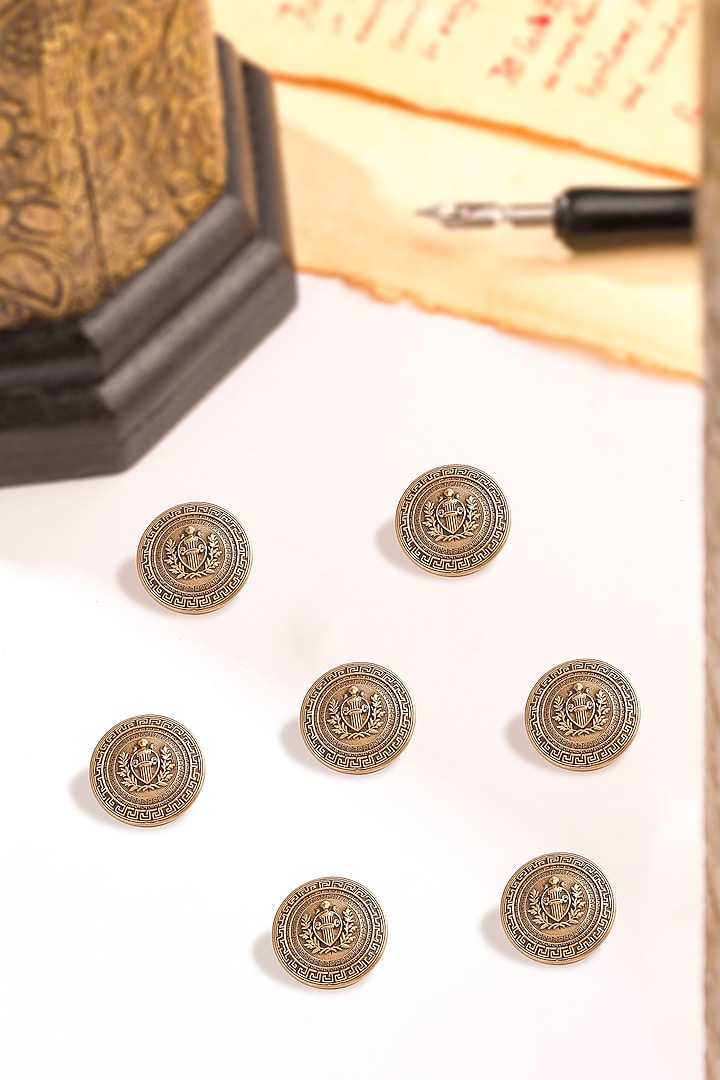 Antique Gold Iconic Pride Buttons (Set Of 7) by Cosa Nostraa at Pernia's Pop Up Shop