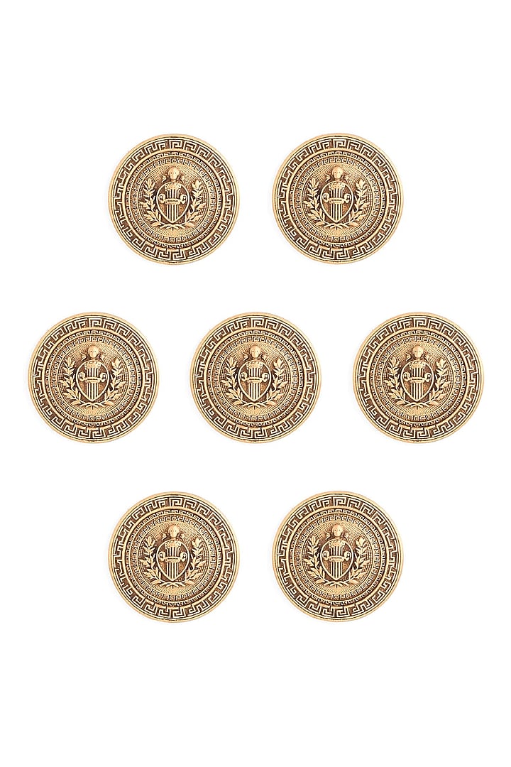 Antique Gold Iconic Pride Buttons (Set Of 7) by Cosa Nostraa at Pernia's Pop Up Shop