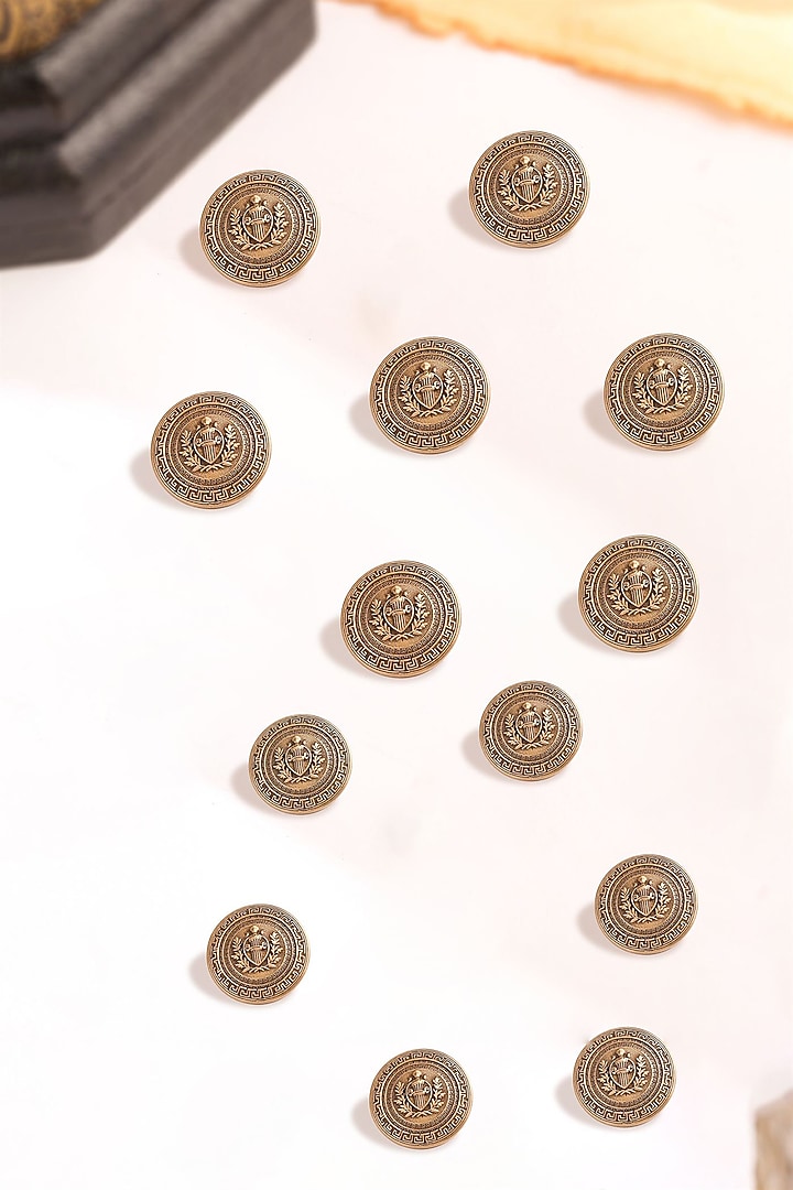 Antique Gold Iconic Pride Buttons (Set Of 13) by Cosa Nostraa at Pernia's Pop Up Shop