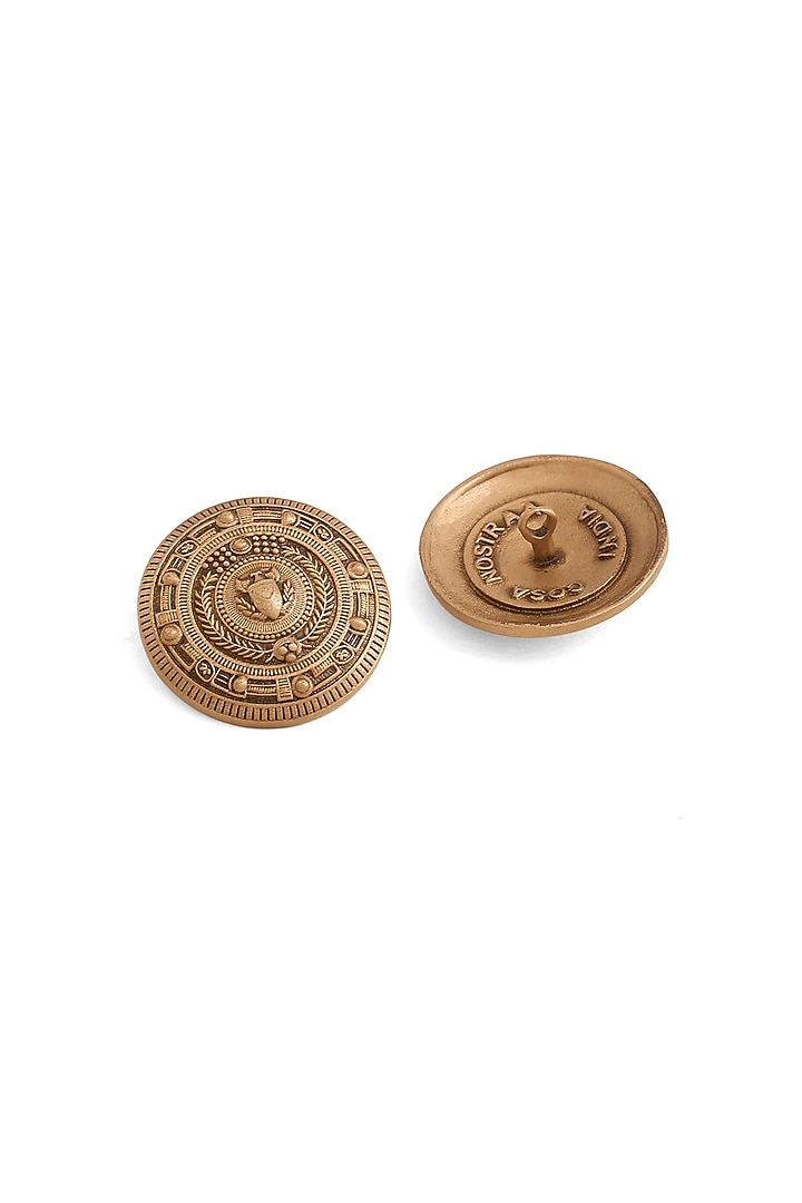 Antique Gold Iconic Shield Buttons (Set Of 7) by Cosa Nostraa at Pernia's Pop Up Shop