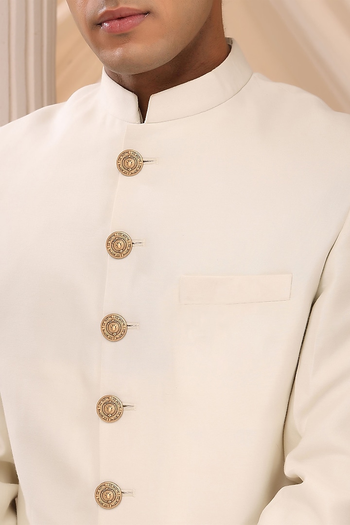 Antique Gold Iconic Shield Buttons (Set Of 7) by Cosa Nostraa at Pernia's Pop Up Shop
