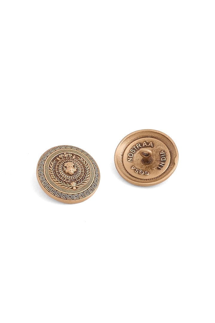 Antique Gold Regal Lion Motif Buttons (Set Of 7) by Cosa Nostraa at Pernia's Pop Up Shop