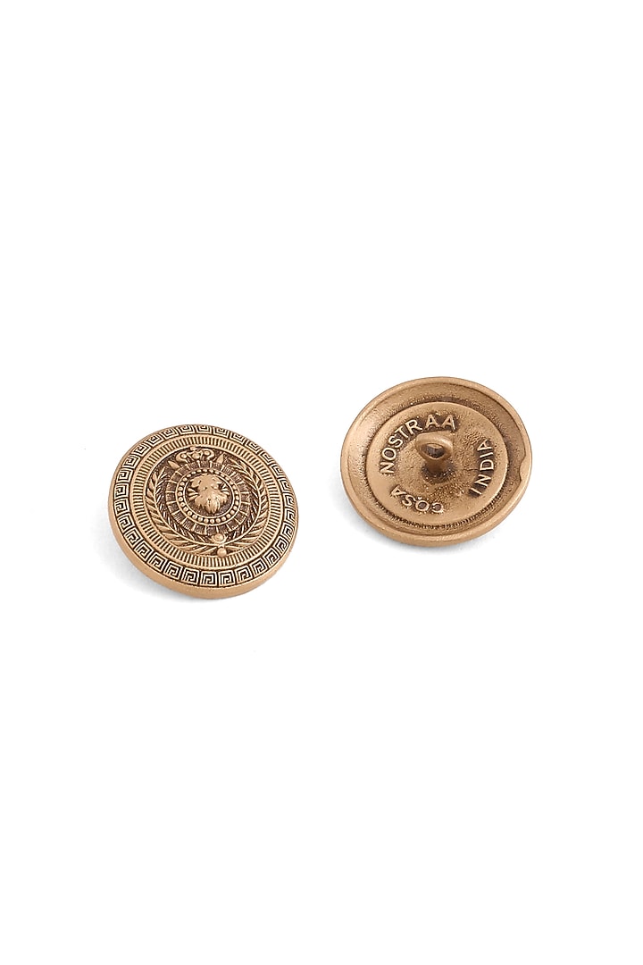 Antique Gold Regal Lion Motif Buttons (Set Of 13) by Cosa Nostraa at Pernia's Pop Up Shop