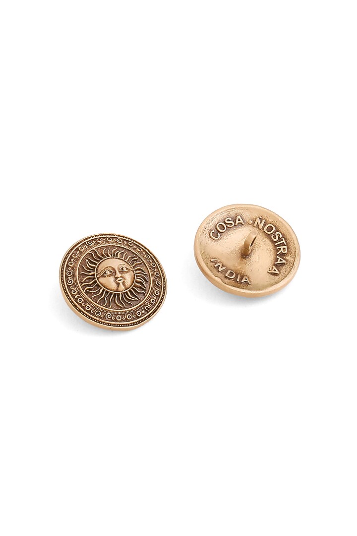 Antique Gold Luminous Sun Buttons (Set Of 7) by Cosa Nostraa at Pernia's Pop Up Shop