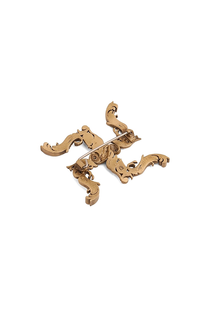 Antique Gold Swastik Brooch by Cosa Nostraa at Pernia's Pop Up Shop