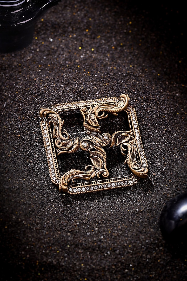 Antique Gold Box Swastik Brooch by Cosa Nostraa at Pernia's Pop Up Shop