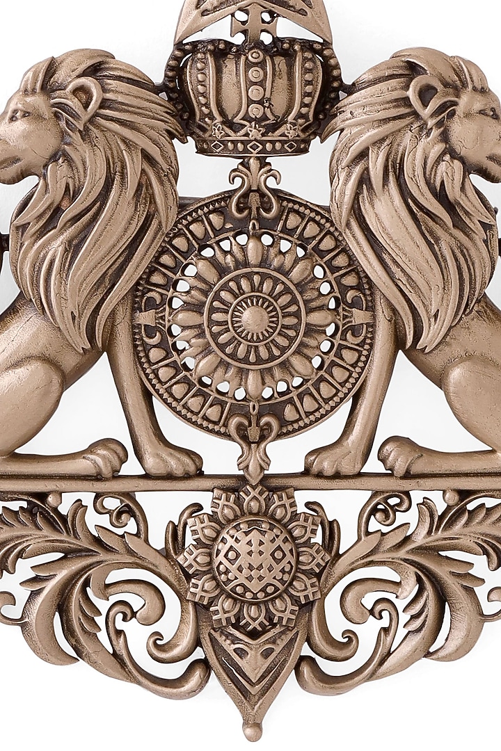 Antique Gold Lion Emblem Brooch by Cosa Nostraa at Pernia's Pop Up Shop